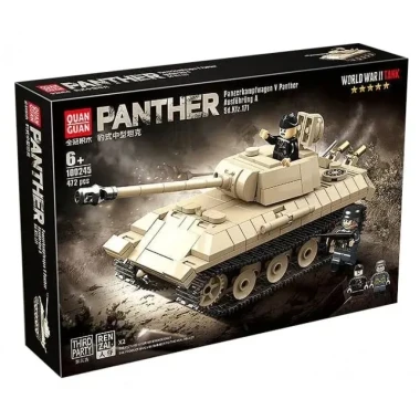 Конструктор Quan Guan 100245 Военная техника Немецкий танк Leopard, 472 дет., 38x26x5.5 см