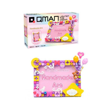 Конструктор Qman 36011-3 Фоторамка Луна и звезды, 148 дет., 30х18х5 см