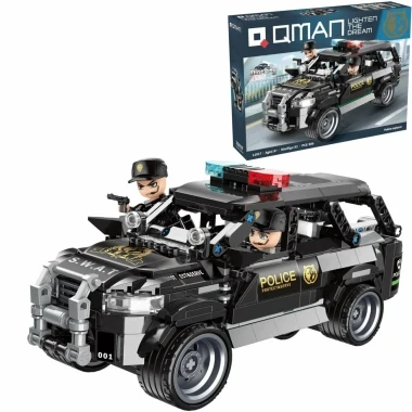 (КИЗ) Конструктор Qman 11017 Погоня на полицейской машине, 686 дет.