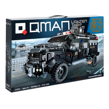 (КИЗ) Конструктор Qman 11020 Бронированная машина спецназа, 1250 дет.
