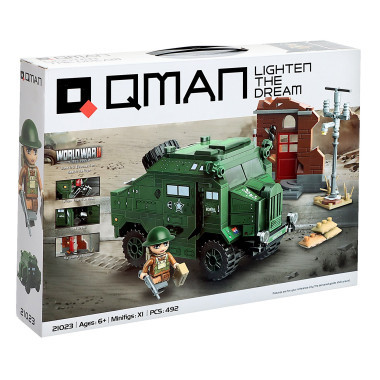 (КИЗ) Конструктор Qman C21023 Бронемашина World War II, 492 дет.