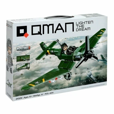 Конструктор Qman C21026 Самолет штурмовой, 424 дет.