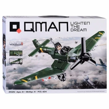 Конструктор Qman C21026 Самолет штурмовой, 424 дет.