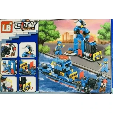 Конструктор LB LB4101 Сити Береговая охрана с катером, 388 дет., 47.5x32x7 см