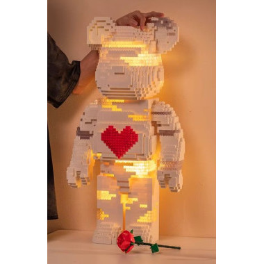 Конструктор 3D Bblock XJ-10968 Медведь Tiny Bear с потайным ящиком и подсветкой, 2586 дет., 30х45х25