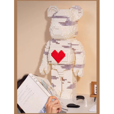 Конструктор 3D Bblock XJ-10968 Медведь Tiny Bear с потайным ящиком и подсветкой, 2586 дет., 30х45х25