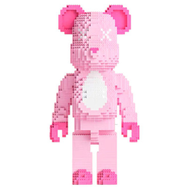 Конструктор BBlock XJ-10970 Tiny Bear Мишка розовый с потайным ящиком и подсветкой, 2605 дет., 30х45х25