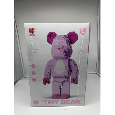 Конструктор BBlock XJ-10970 Tiny Bear Мишка розовый с потайным ящиком и подсветкой, 2605 дет., 30х45х25