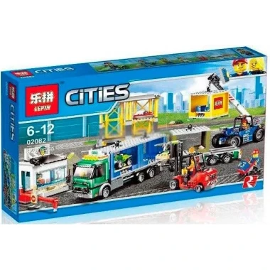 Конструктор Lepin 02082 Сити Грузовой терминал, 829 дет., 60х9х35см