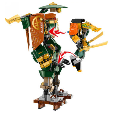 Конструктор Lepin 11094 Ниндзяго Командные роботы ниндзя Ллойда и Арин, 764 дет.