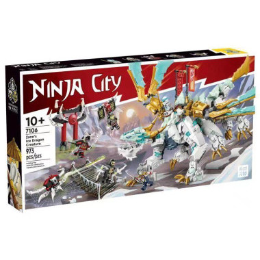 Конструктор Lepin 7106 Lepin 2в1 Ниндзяго Ледяной дракон Зейна, 973 дет.
