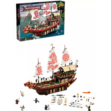 (КИЗ) Конструктор Lepin T1515 Ниндзя Летающий корабль Мастера Ву, 2338 дет.