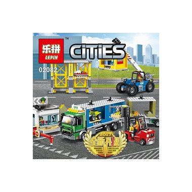Конструктор Lepin 02082 Сити Грузовой терминал, 829 дет., 60х9х35см