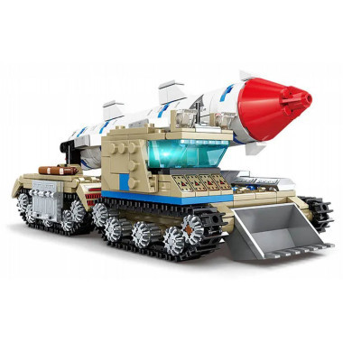 Конструктор Kazi 81049 Ракетный комплекс Скад с подсветкой, 598 дет., 47х7х35 см