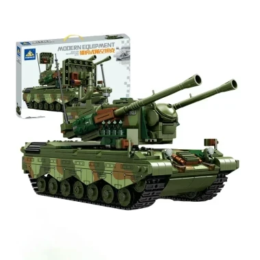 Конструктор Kazi 84143 Военная техника Танк ПВО Гепард, 1101 дет., 62x42x9 см
