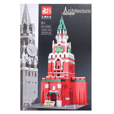 Конструктор ZB 8066 Архитектура Спасская башня Московского Кремля, 1025 дет.