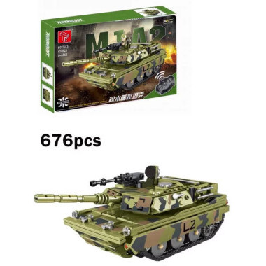Конструктор T4034 Военная техника Танк М1А2 на радиоуправлении, 676 дет., 51x33.2x6.3