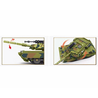 Конструктор T4034 Военная техника Танк М1А2 на радиоуправлении, 676 дет., 51x33.2x6.3