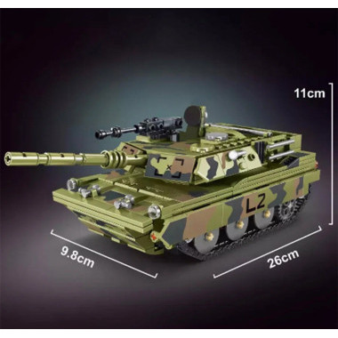 Конструктор T4034 Военная техника Танк М1А2 на радиоуправлении, 676 дет., 51x33.2x6.3