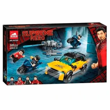 (КИЗ) Конструктор BELA 60096 Супергерои Побег от Десяти колец, 345 дет., 38х22х6 см
