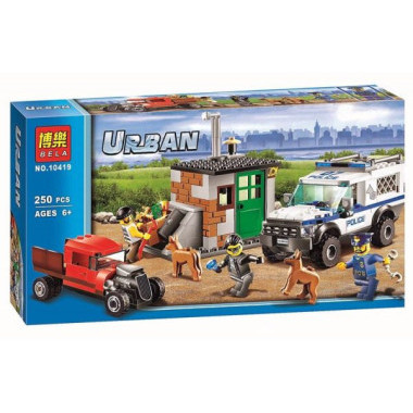 Конструктор BELA 10419 Сити Полицейский отряд с собаками, 250 дет., 37х22х6см