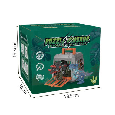 Конструктор-головоломка DR5033 с отвёрткой Puzzle Assembled Динозавр в клетке, 18,5*18*17 см