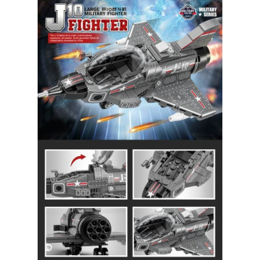 Конструктор BBlock XJ-921A Военная техника Вертолет J-10 Fighter, 257 дет., 34.5x23.5x5.5 см