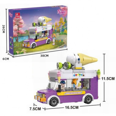 Конструктор Jie Star 59239 Подружки, Грузовик с мороженым, 279 дет., 38х6х26