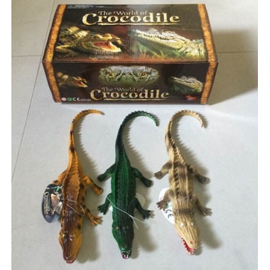 Животные резиновые Крокодил в упаковке 12 шт. 30х20х12 см