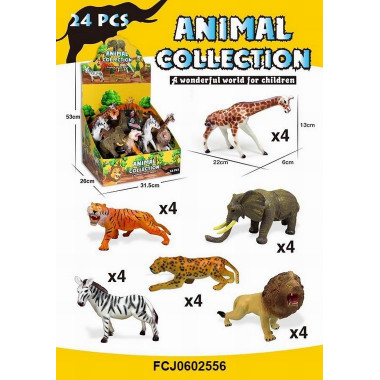 Животные "Зоопарк" 6 видов 24 шт. в упаковке