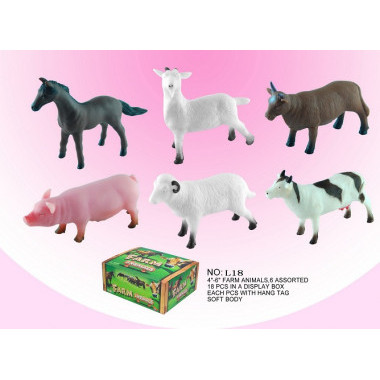 Набор фигурок животных "Ферма" в упаковке 18шт, 26х20х11см
