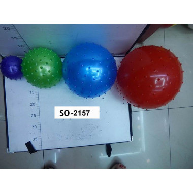 Мяч резиновый с шипами 8 см 22 гр. (цвета разные) по 4 шт.