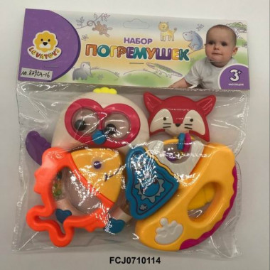 Погремушки "Сова" с прорезывателем 4 шт.