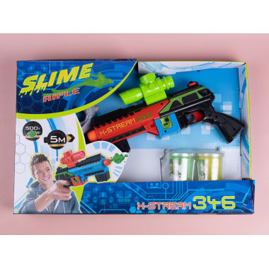 Бластер SLIME X-Stream с маской стреляет слизью в коробке 40хх30.5смх7 см