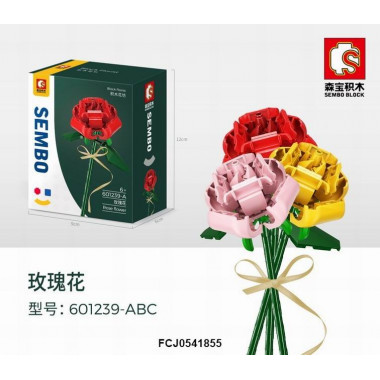 Конструктор Sembo 601239ABC Цветы "Роза" 2 вида в упак