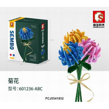 Конструктор Sembo 601236ABC Цветы "Хризантемы" 3 вида в упак