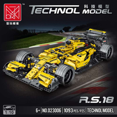 Конструктор Mork 023006 Техника "F1 Yellow Equation Racing", 1093 дет.