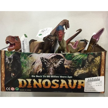 Животные резиновые Динозавры в упаковке 6шт 30х20х15см