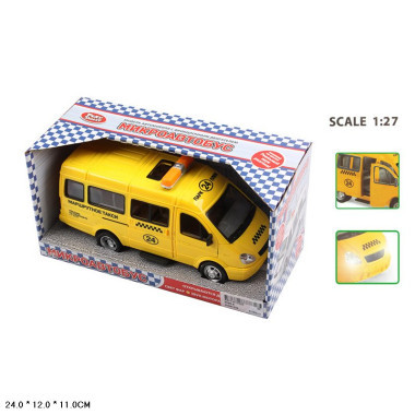 Микроавтобус Автопарк "Такси" открывающиеся двери, свет, звук 21х11.5х11 см