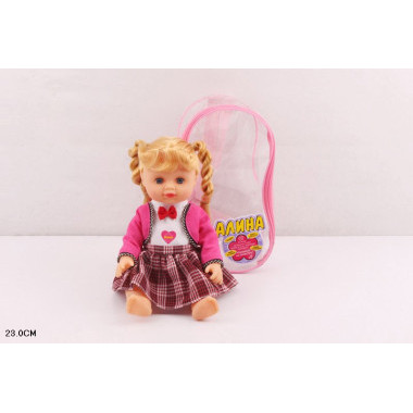 Кукла Play smart Алина с хвостиками озвучена, в рюкзачке 23 см