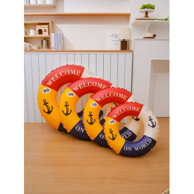 Круг надувной для плавания 90см (с двойным клапаном) с пластиковыми ручками